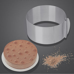 Stainless Steel Large Adjustable 6-12 Inch Cake Moulds Round - 30cm Tin Cutter Cheesecake Mousse