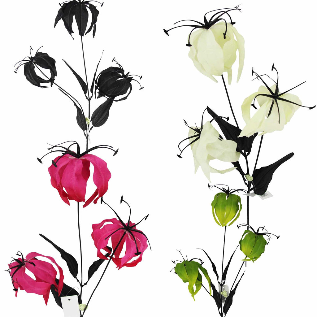 Gloriosa Spray with Black Foliage