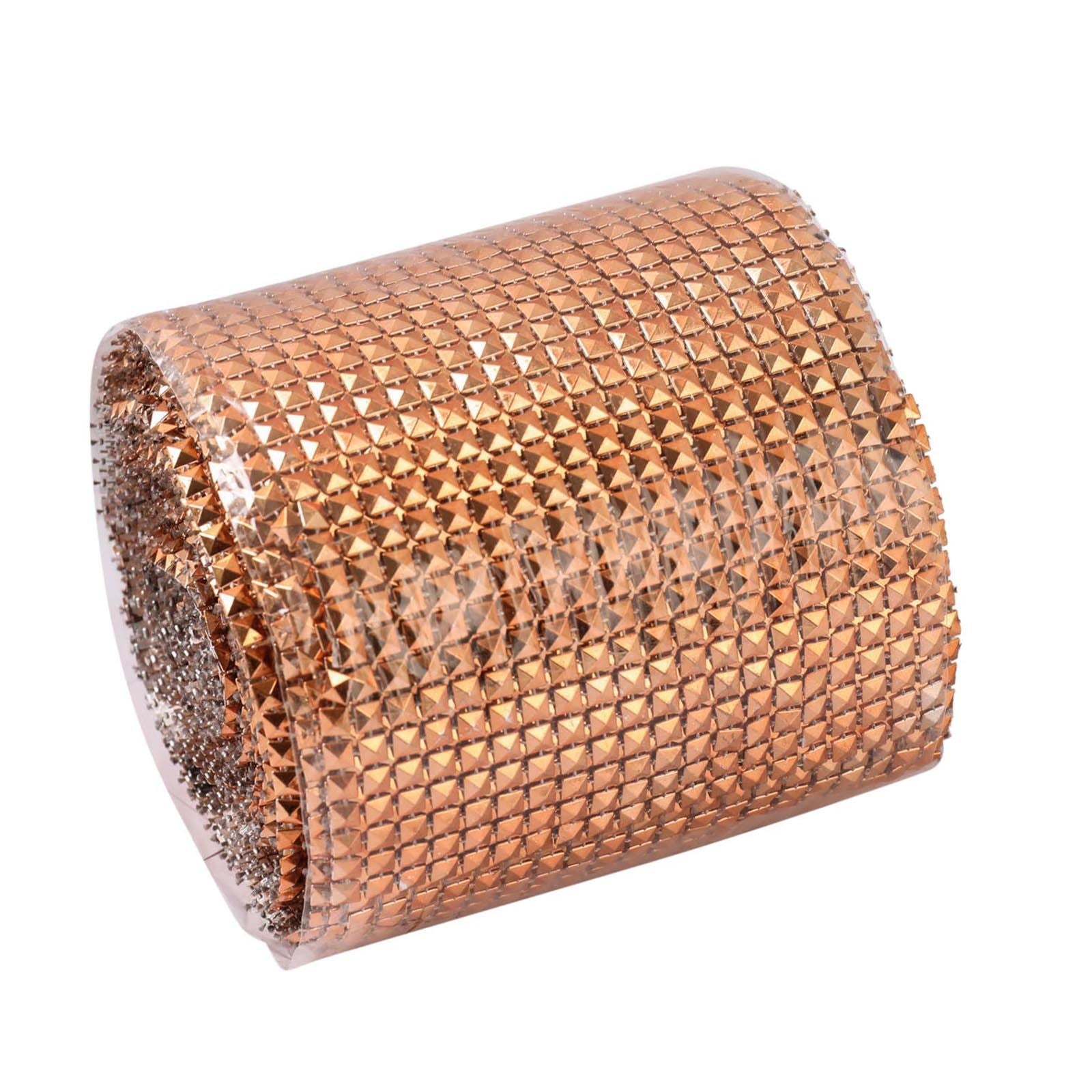 24 Row Metallic Stud Diamante Mesh