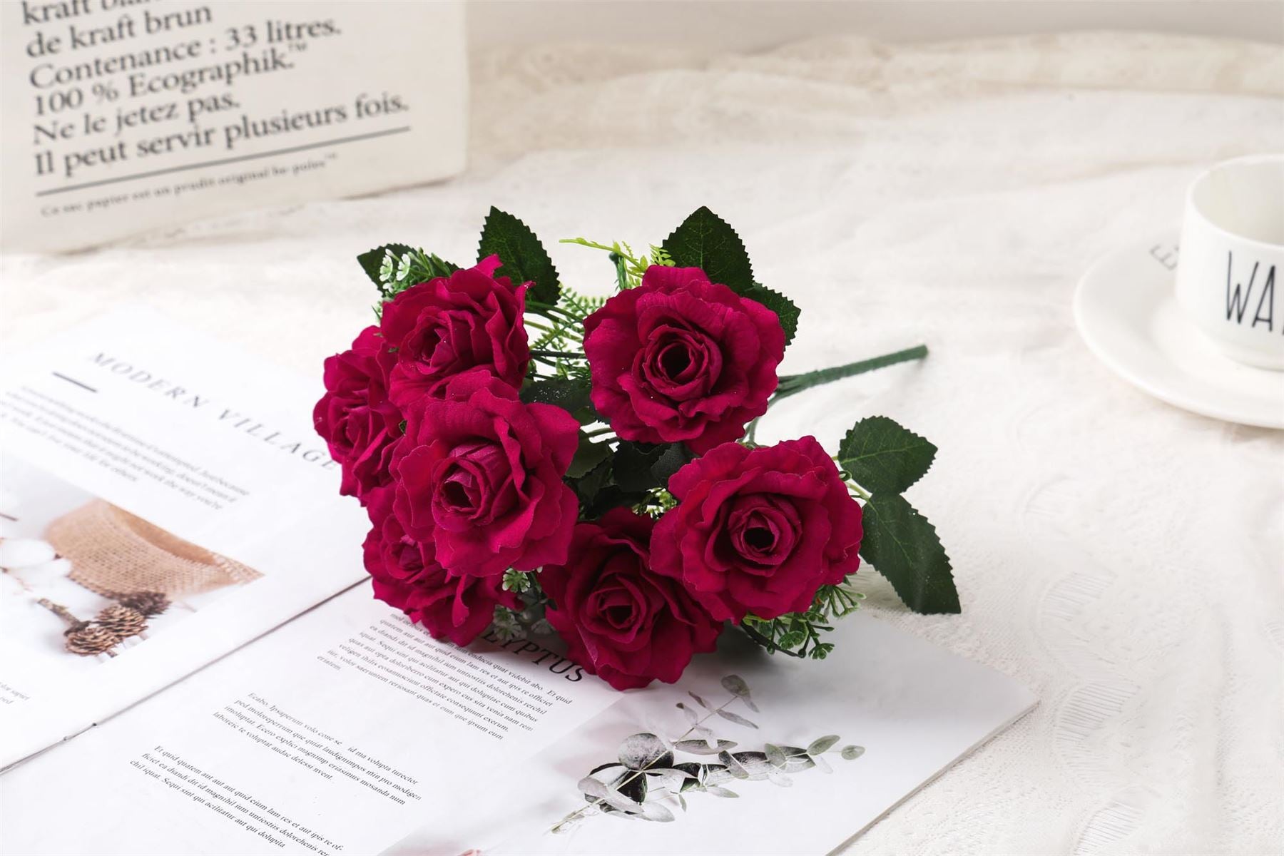 Bunch of 7 Premium Medium Open Rose Bouquet