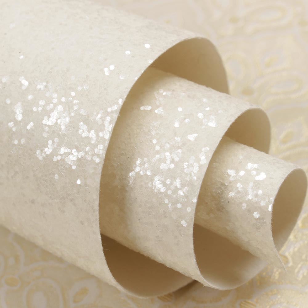Chunky Glitter Fabric Wallpaper 16cm Borders