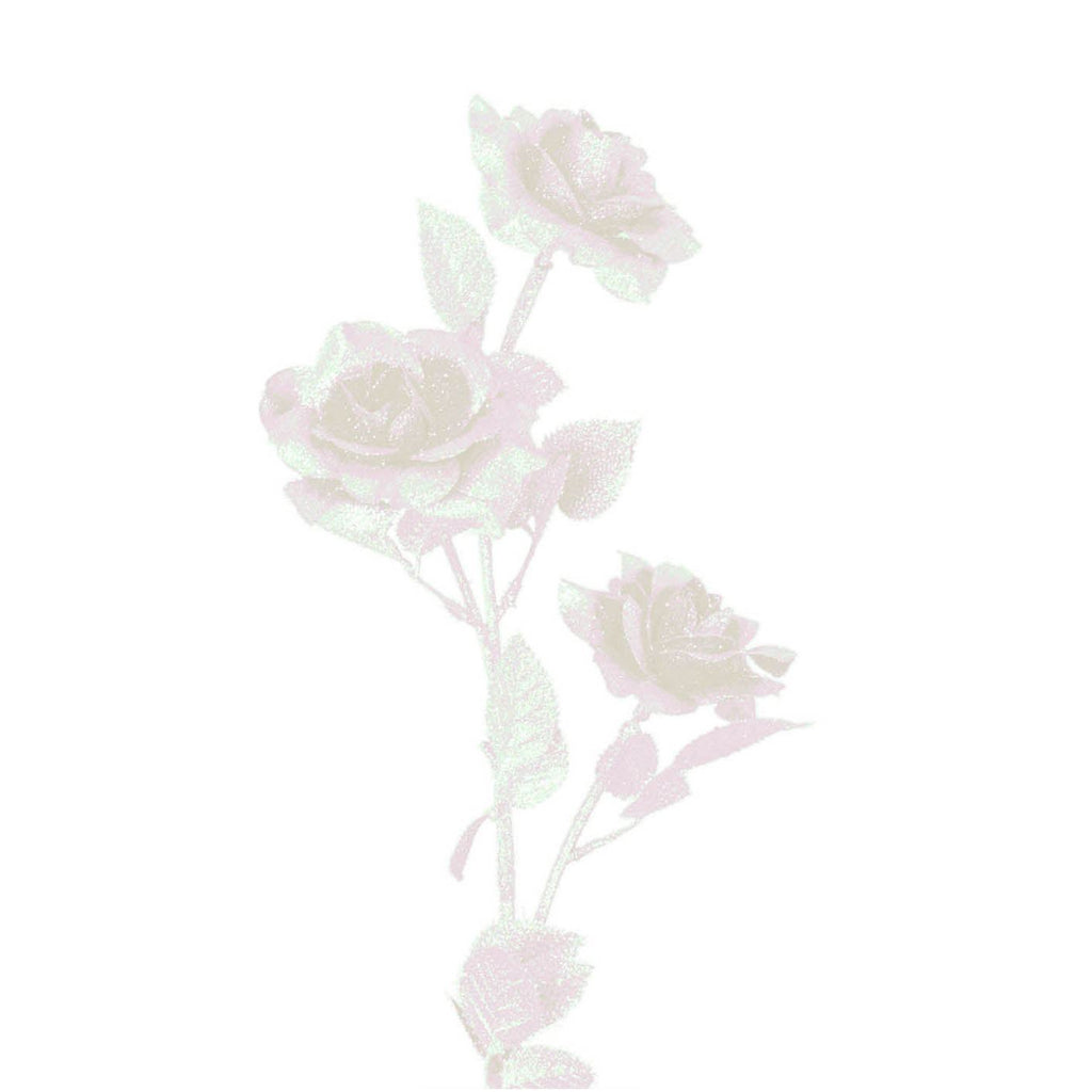 Heavy Glittered 3 Head Rose Spray