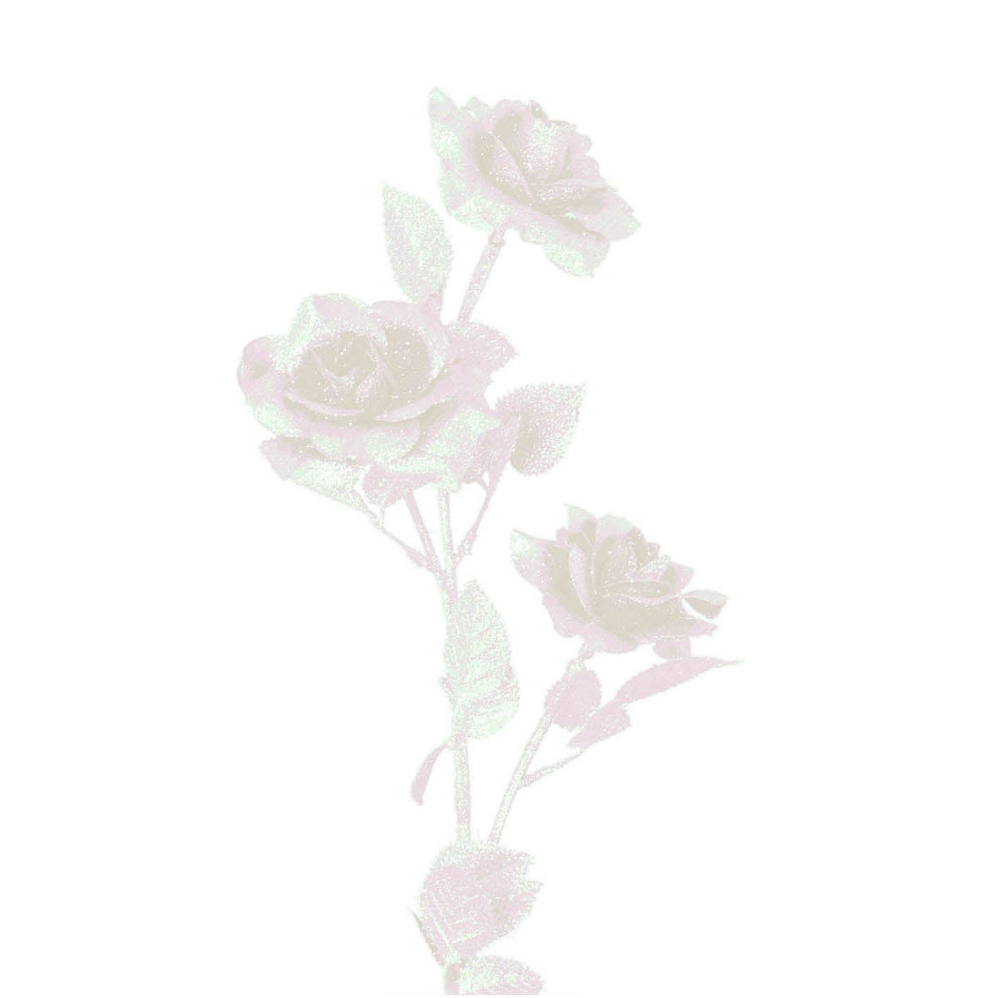 Heavy Glittered 3 Head Rose Spray