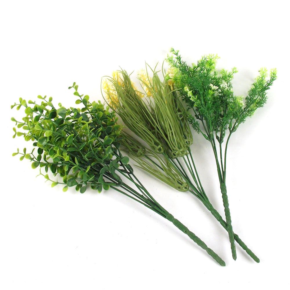 10x Plastic Foliage Bunches