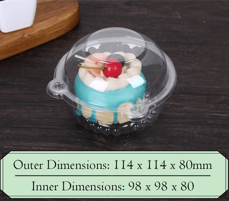 Transparent Cupcake Pod Clam Boxes - Dessert Presentation Shell Clear