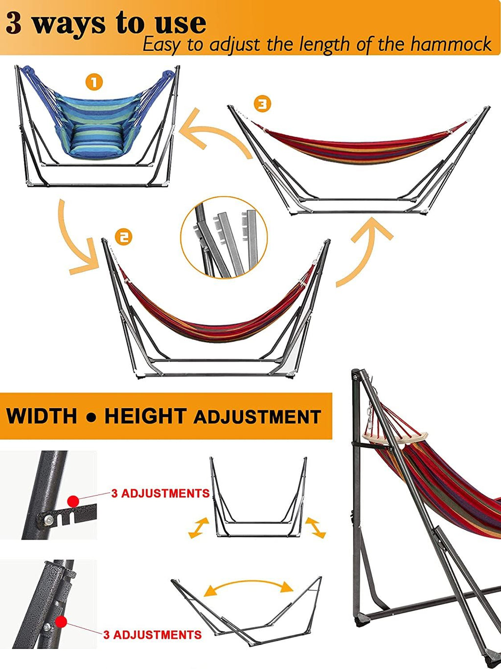 Premium Folding Hammock and Frame
