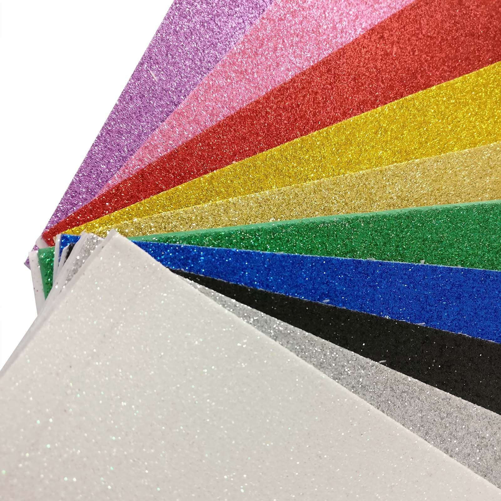 10x Self Adhesive Glitter A4 Eva Foam
