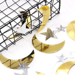 2 Metre Moon and Star Paper Hanging Chain
