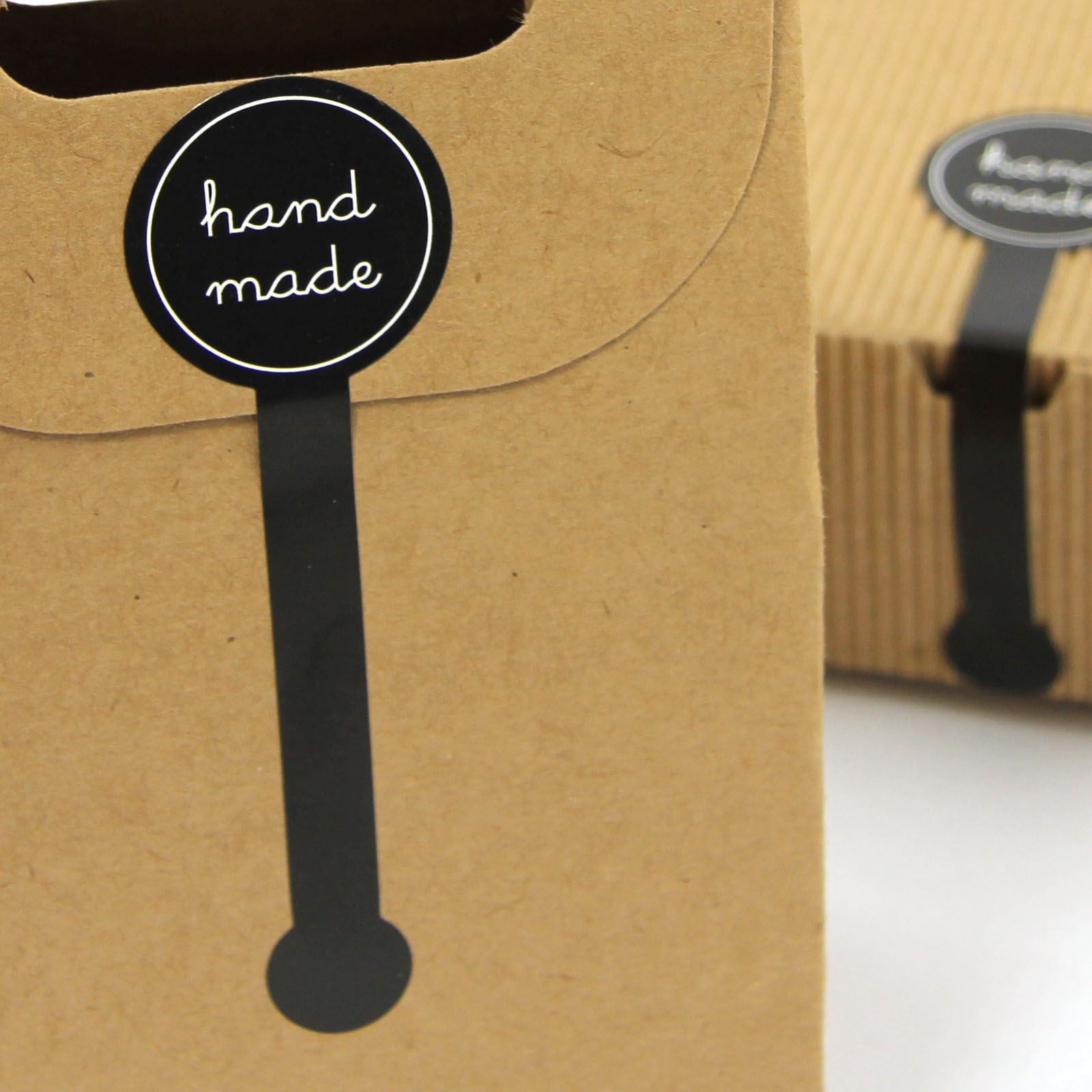 Elongated Black Hand Made Seal Stickers