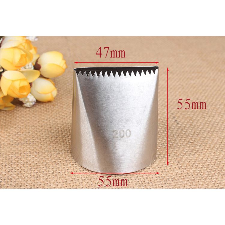 Double Sided XL Wide Tip Jumbo Piping Nozzle - Basketweave Buttercream