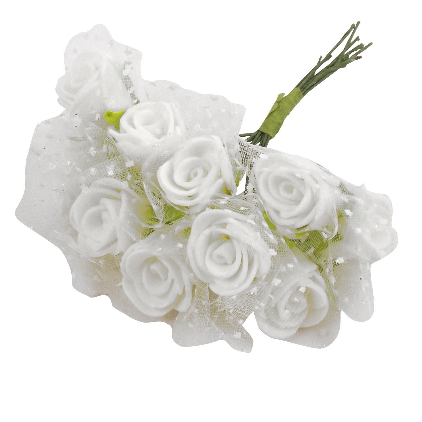 10x Mini Rose Buds with Tulle