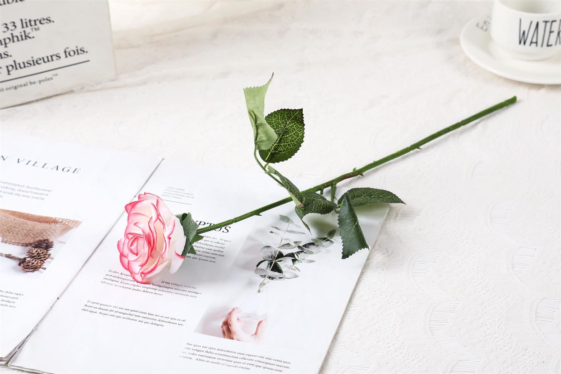 Deluxe Real Touch Open Artificial Roses