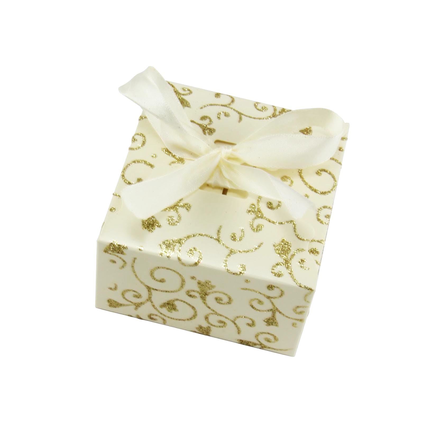 Large Glitter Swirl Favour Boxes with Ribbon