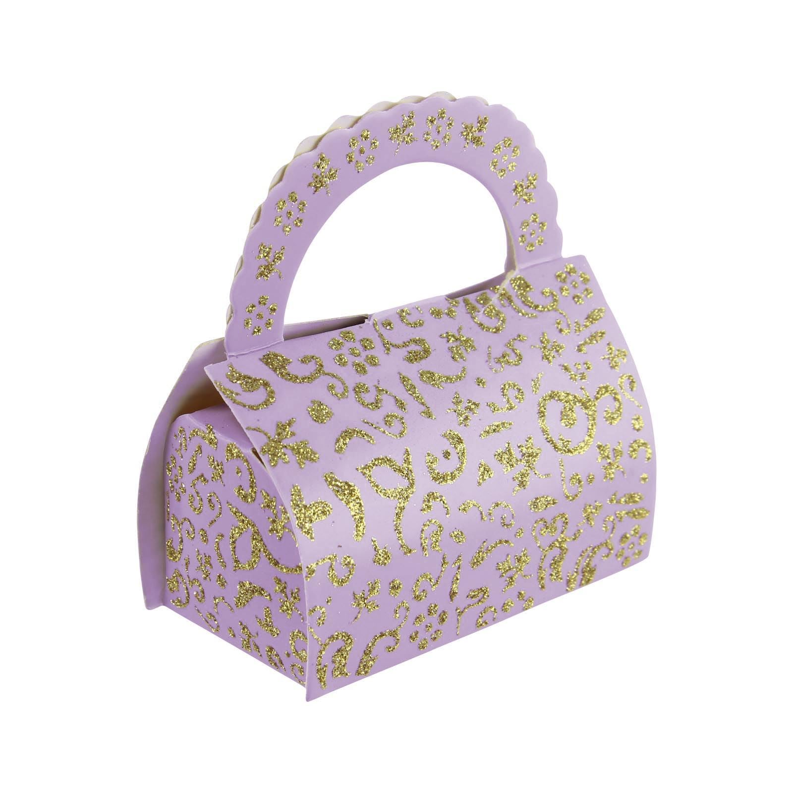 Glitter Paisely Purse Favour Boxes