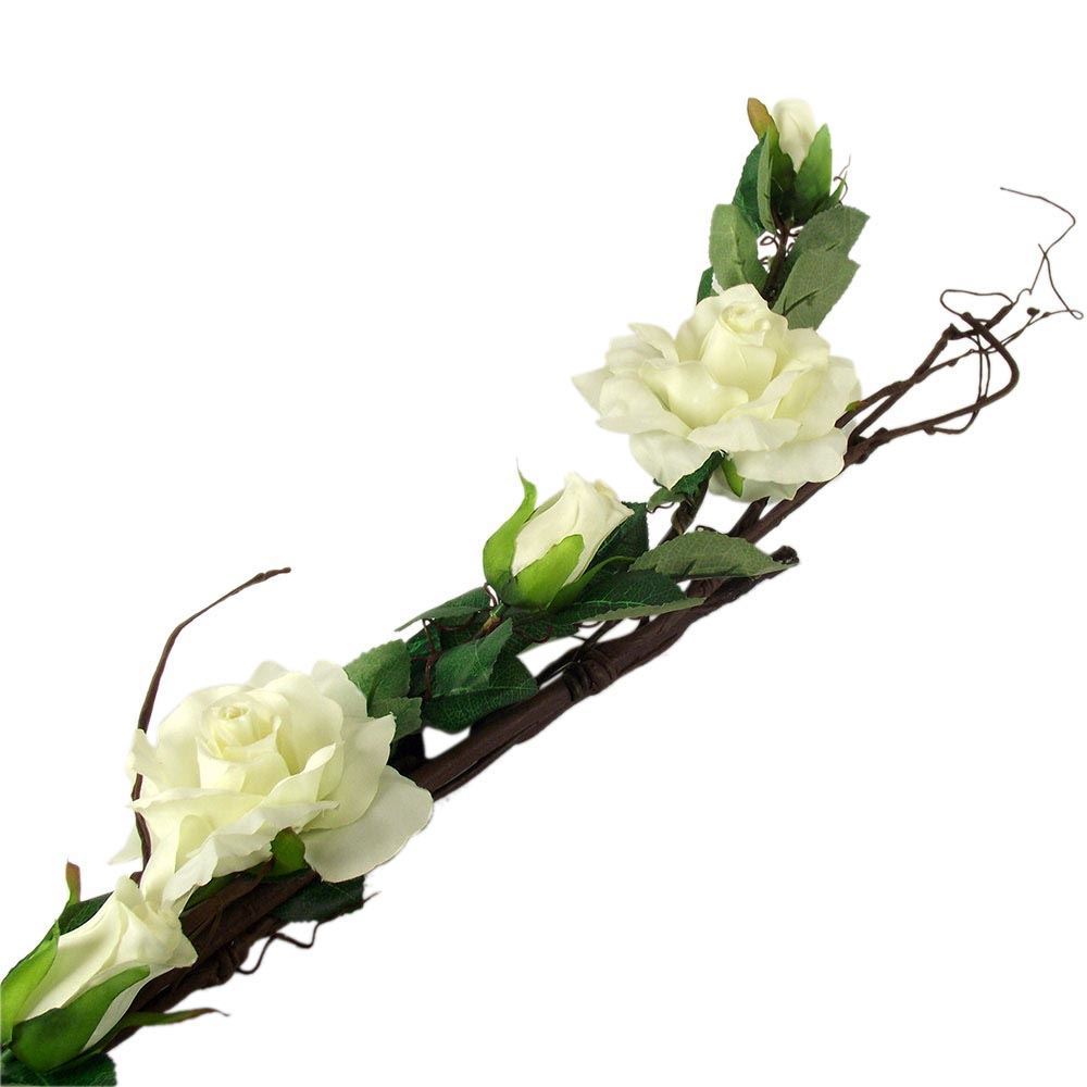 Premium Twig Branch Effect Wild Rose Garland
