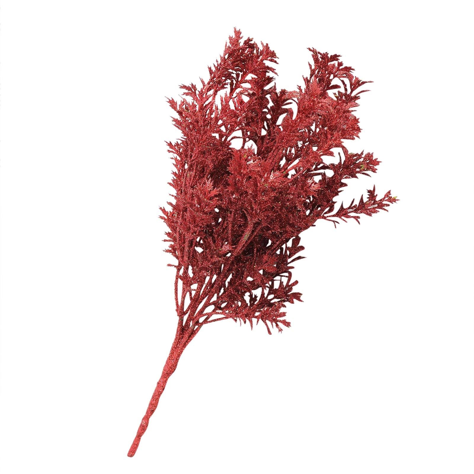 Heavy Glittered Frosty Leaf Bunch