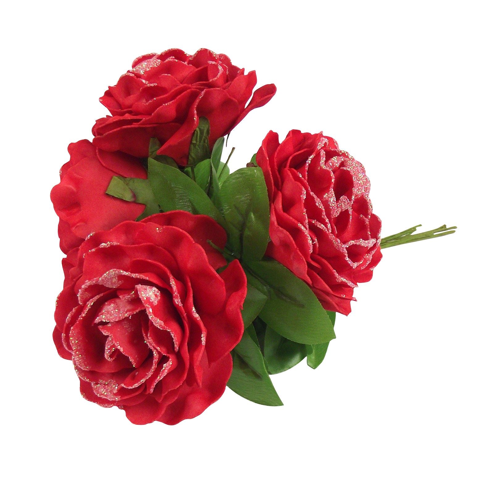 Large Glittered Bouquet of 4 Roses