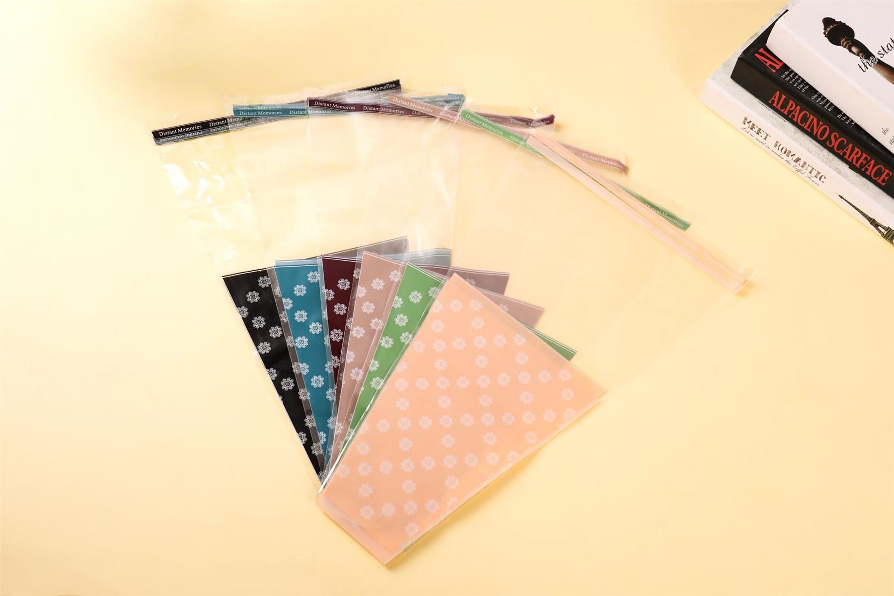 Coloured Printed Square Posy Wraps