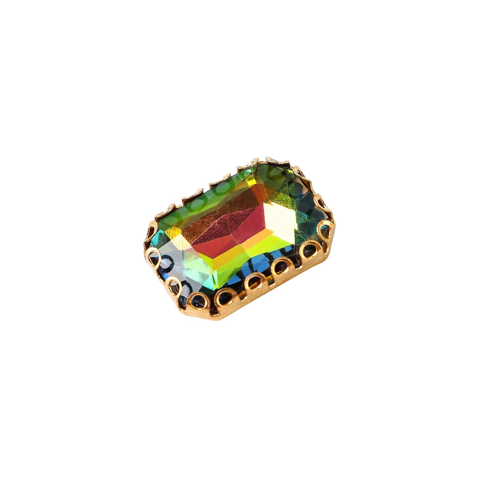 Coloured Large Rectangular Rhinestones in Setting