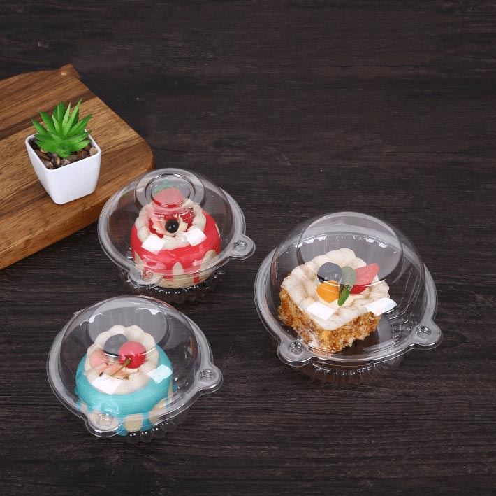 Transparent Cupcake Pod Clam Boxes - Dessert Presentation Shell Clear
