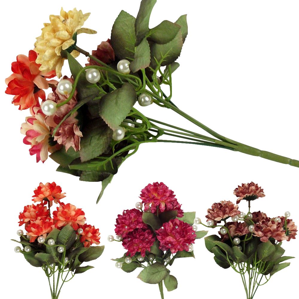 Small Ball Mum Bouquet with Diamante and Pearls