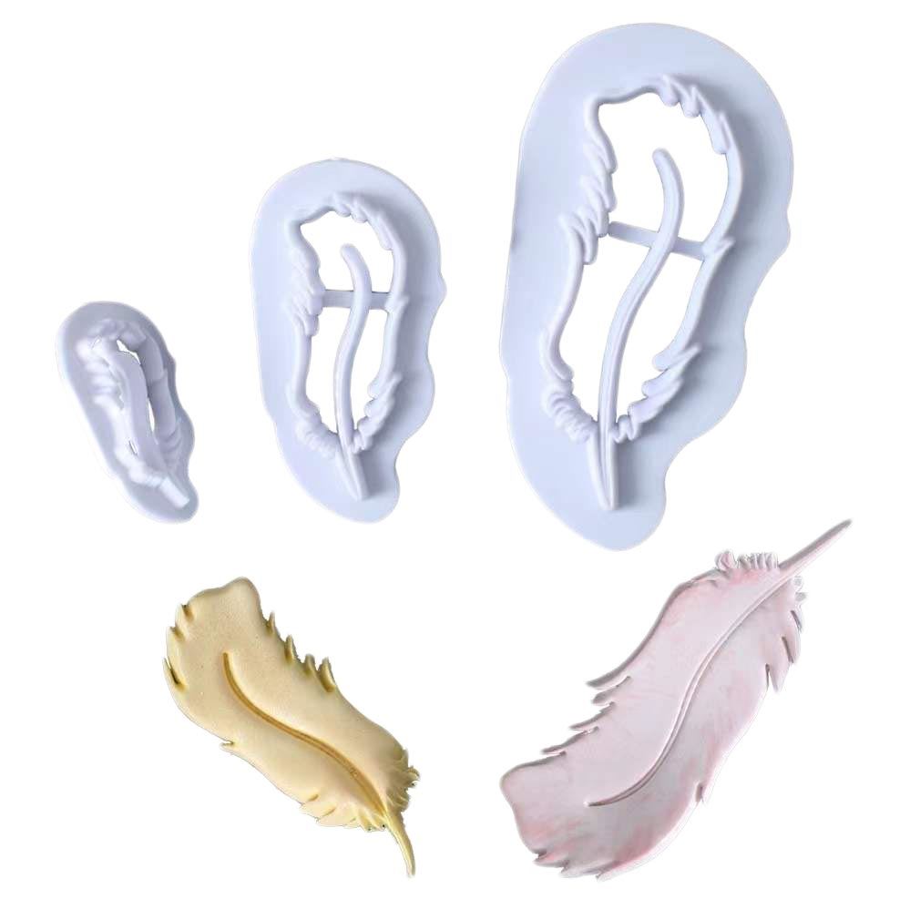 Set of Large Embossing Feather Cookie Cutters