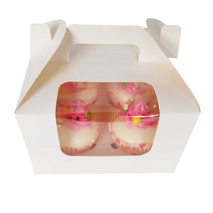 4 Hole Windowed Carrier Cupcake Boxes