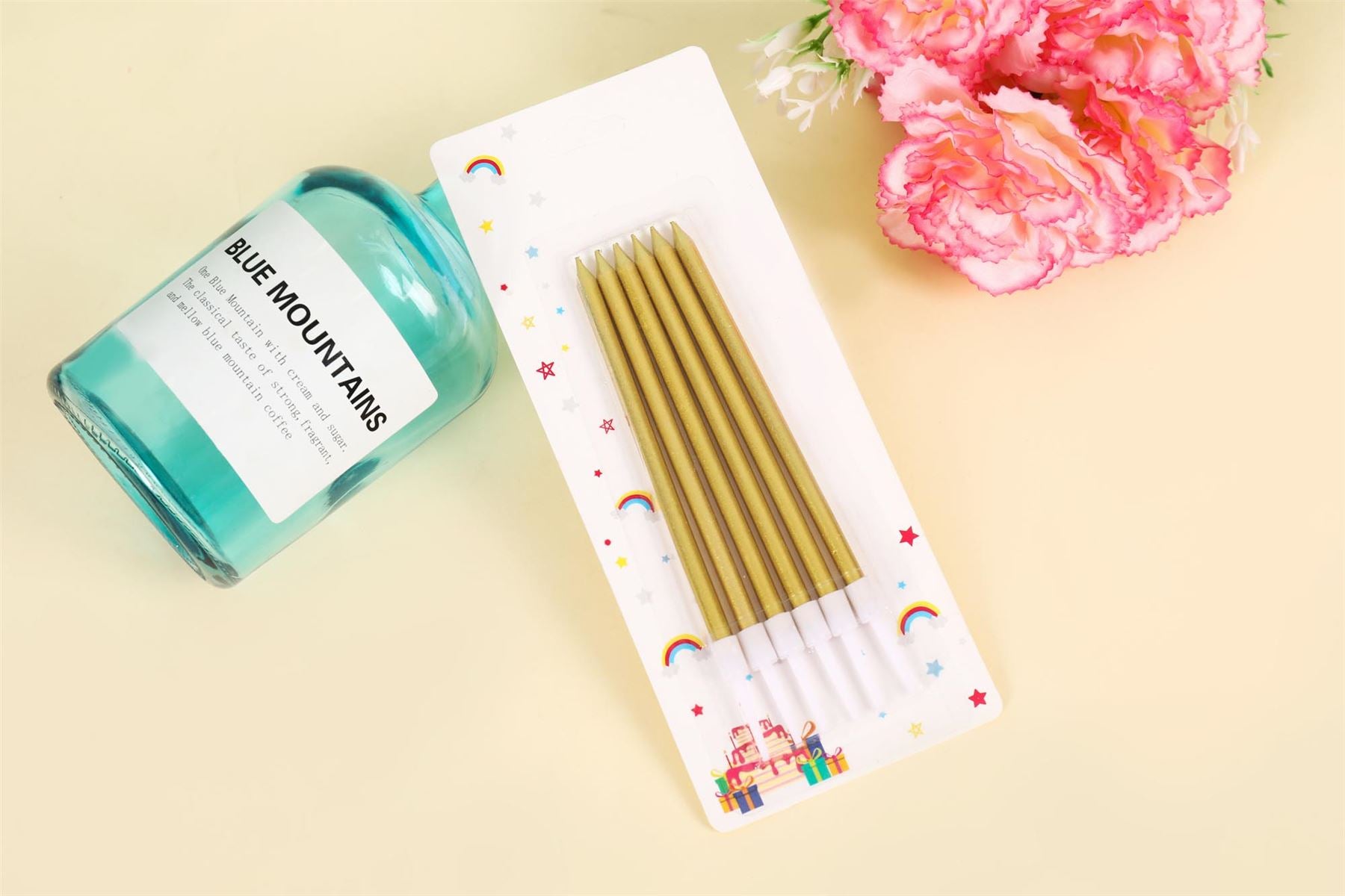 Tall Skinny Metallic Birthday Candles