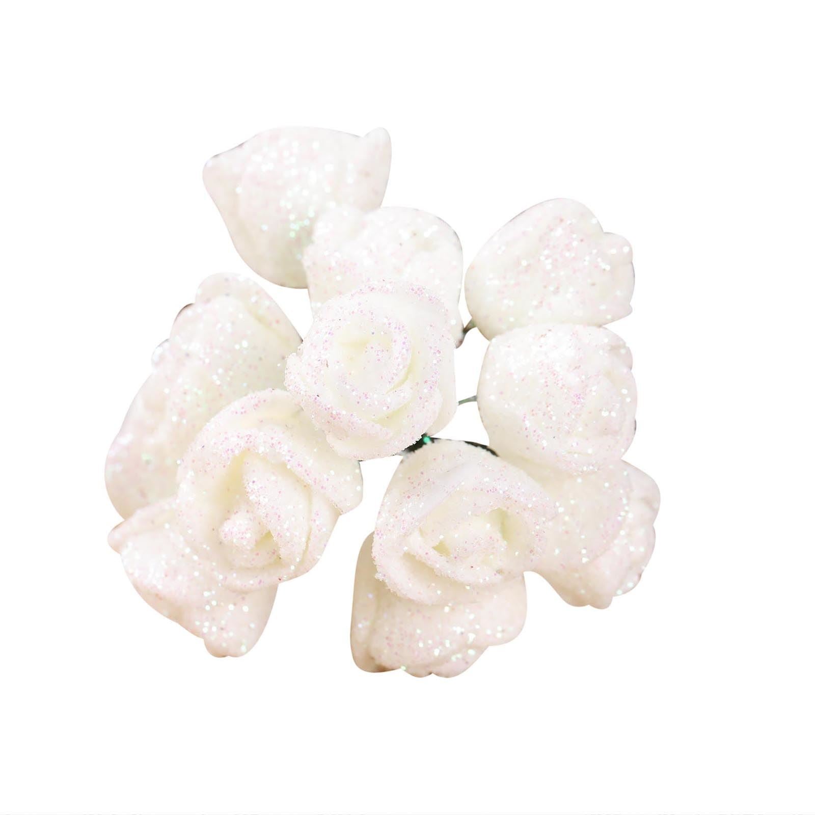Bundle of 10 Mini Glitter Roses