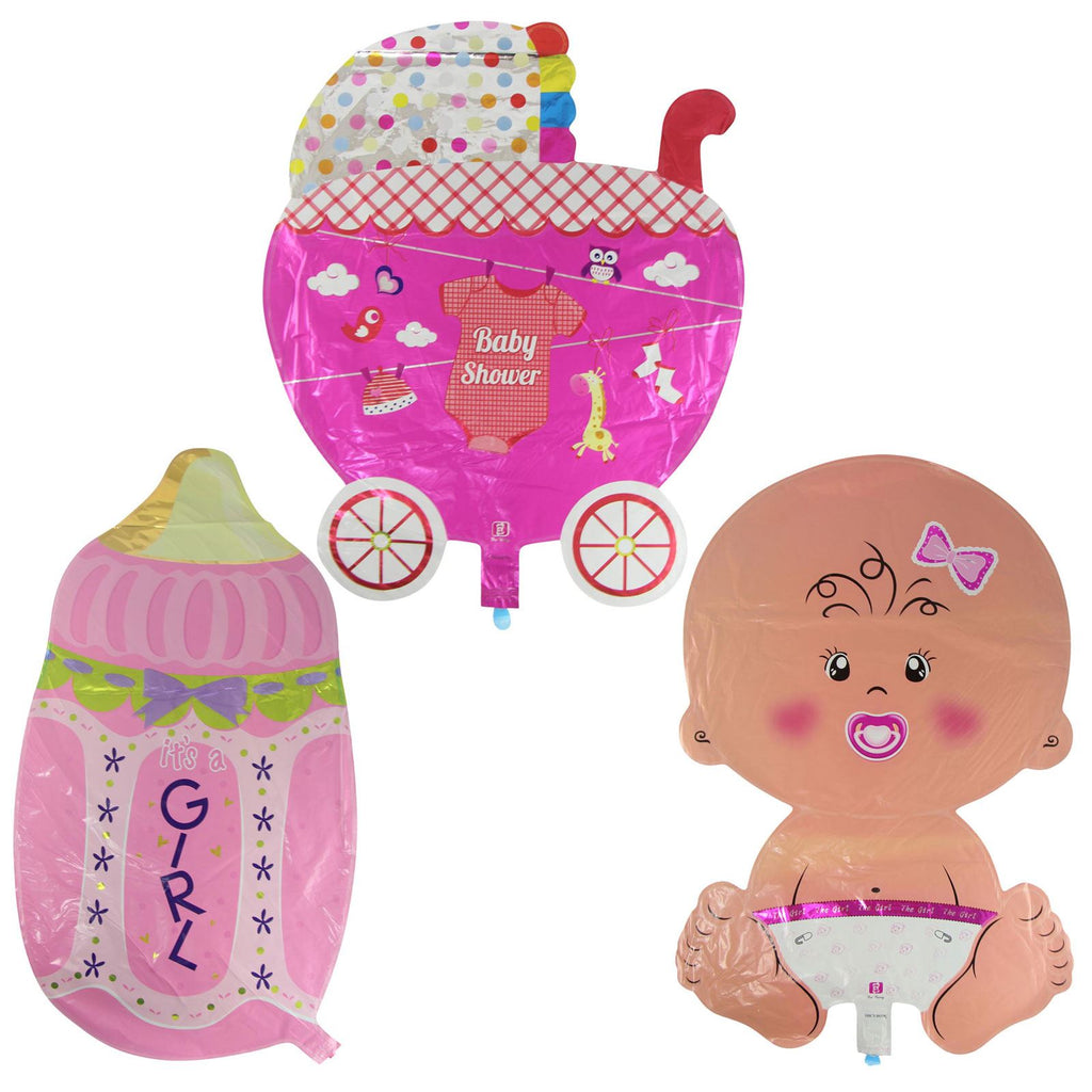 Set of 3 Giant Baby Shape Helium Balloons