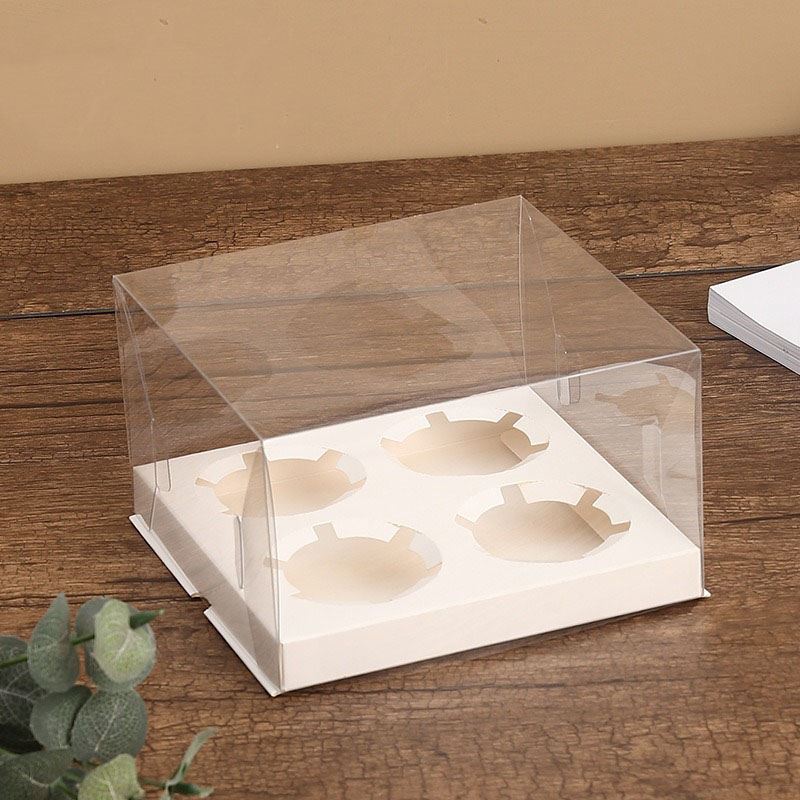 Transparent Clear Crystal Cupcake Boxes 2 4 6 Hole