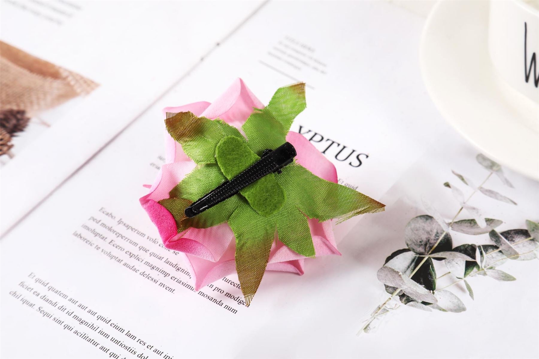 Set of Deluxe Velvet Rose Flower Head Clips