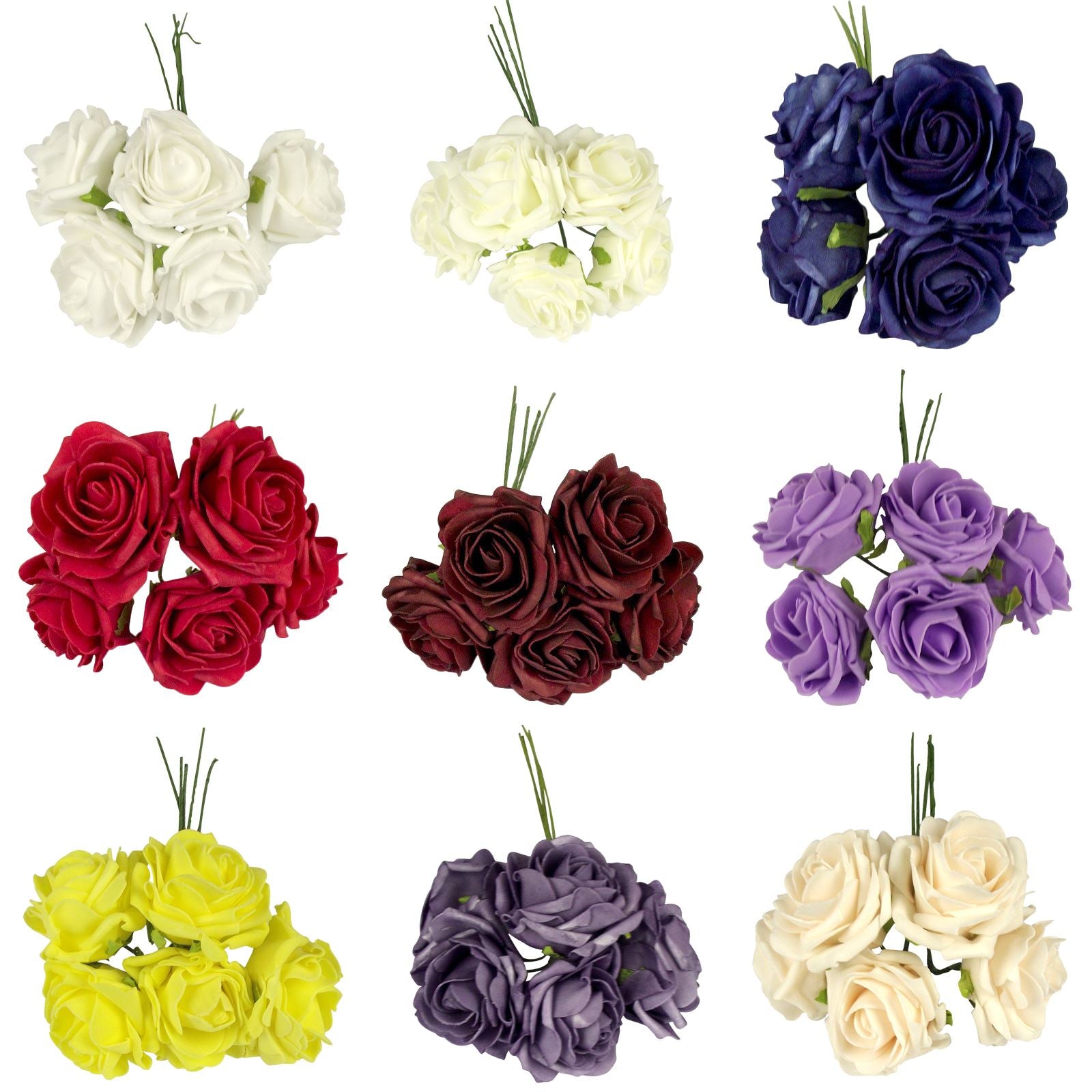 Bunch of 5 Large Soft Foam Roses