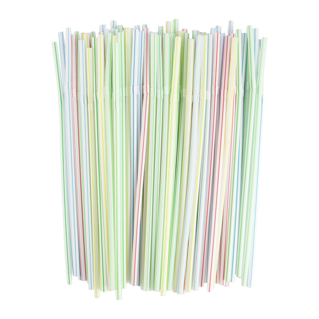 Classic Striped White Straws