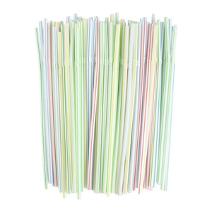 Classic Striped White Straws