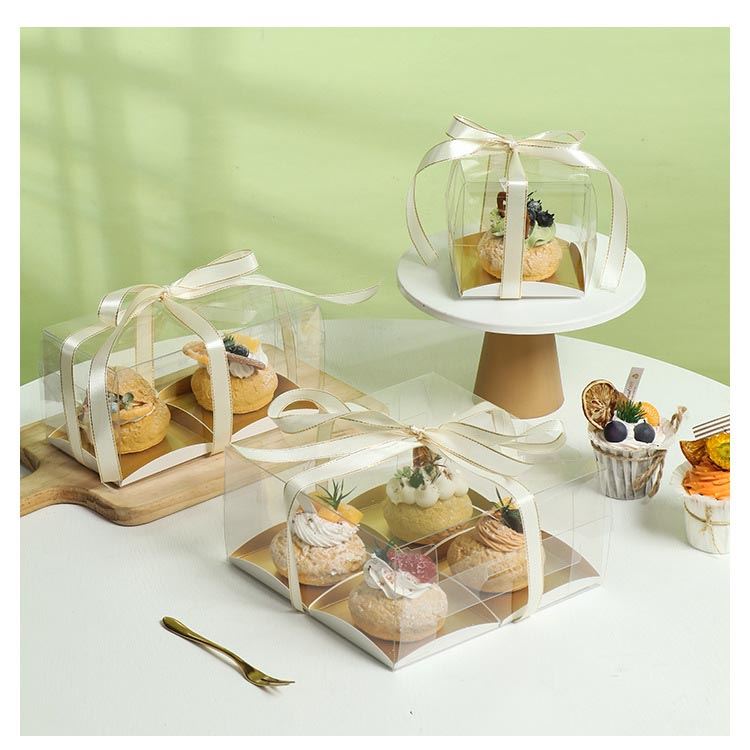 Partitioned Transparent Cake and Goodie Boxes - Clear Acetate Cake Bake Bread Packaging
