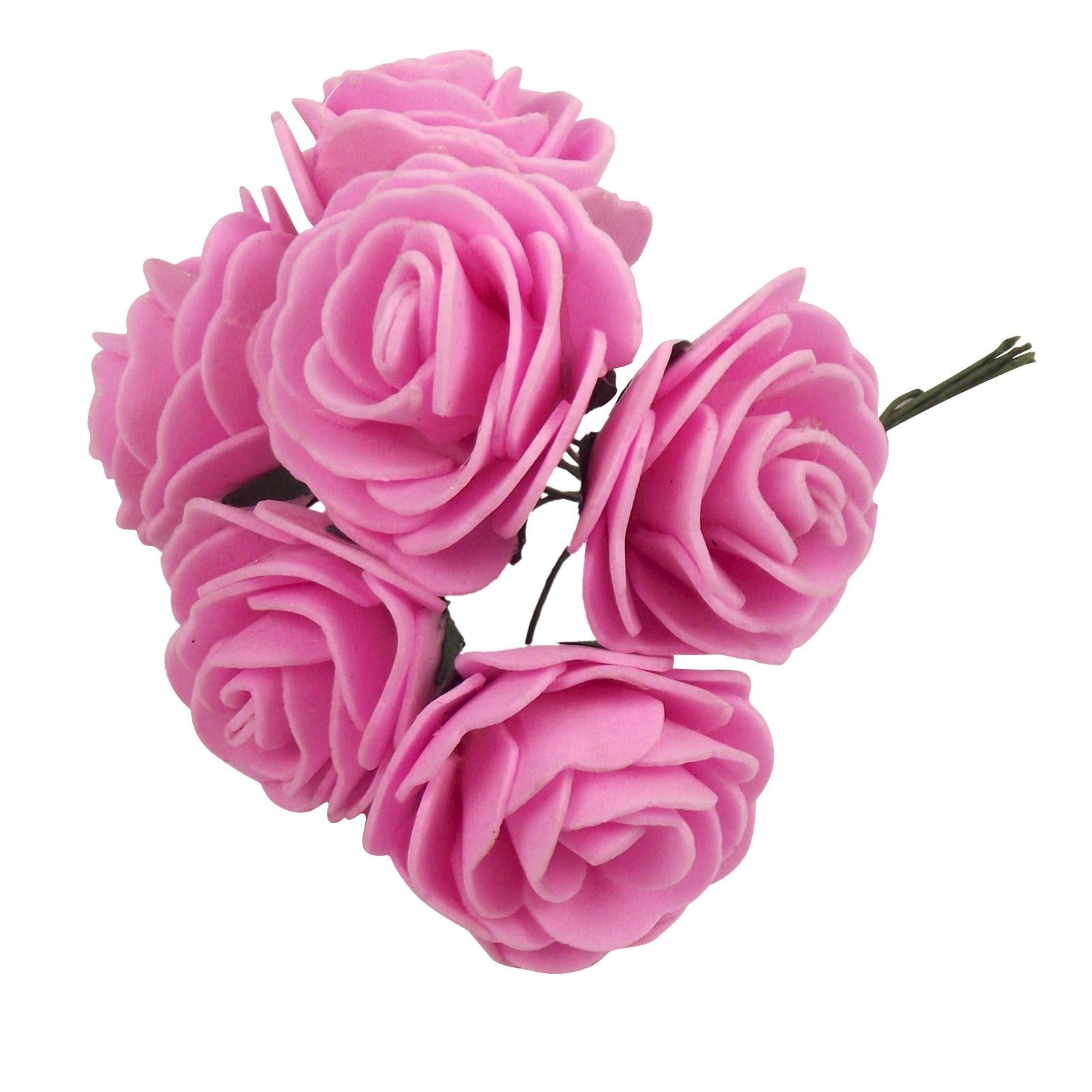 2x Bunches 4cm Small Foam Open Roses