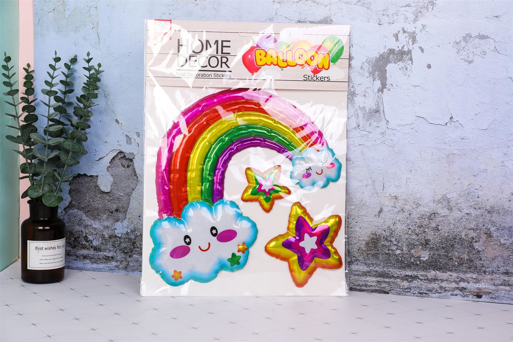 Large 3D Kids Shiny Wall Stickers