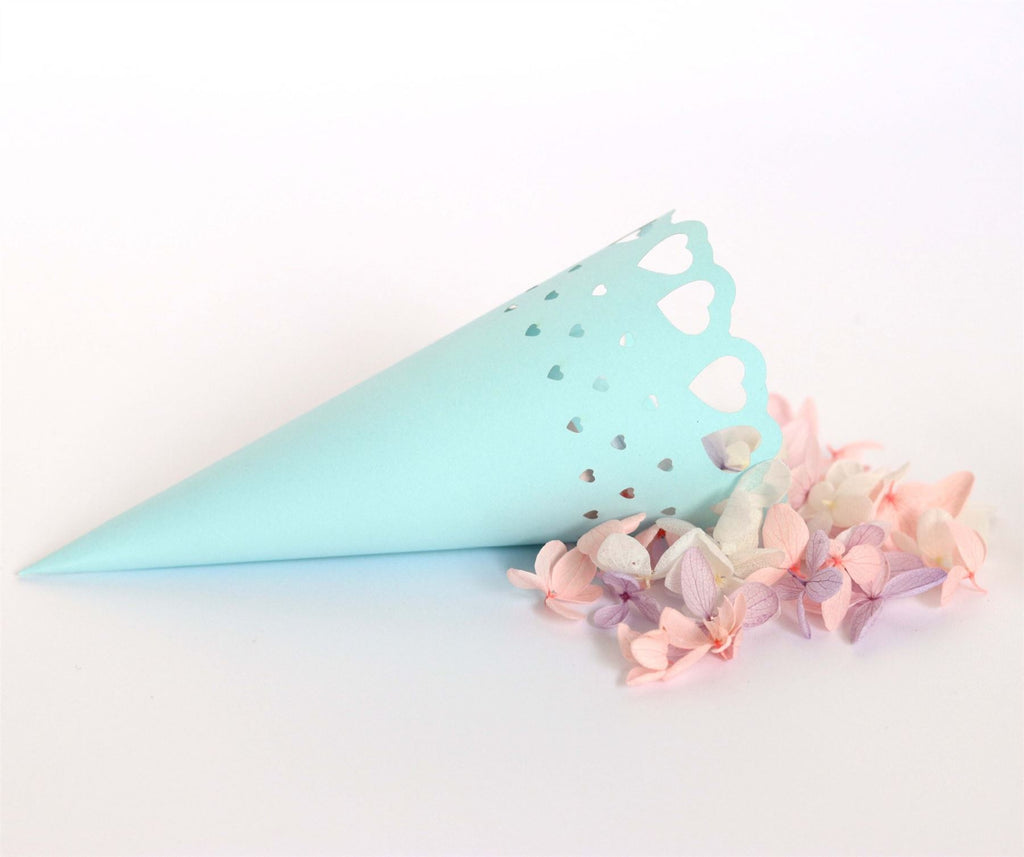 Laser Cut Wedding Paper Confetti Cones