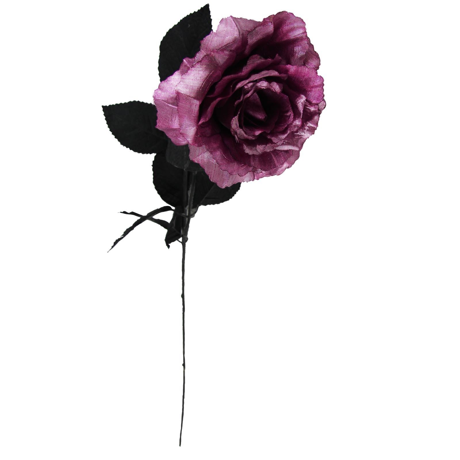 Metallic Rose with Black Stem