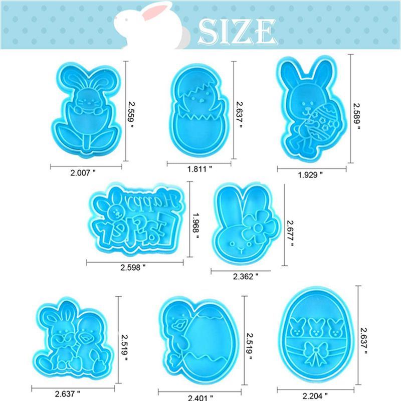 3D Embossing Easter Cookie Cutter Mould Set