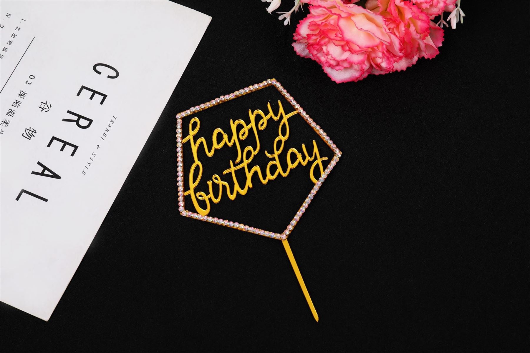 Happy Birthday Diamante Toppers