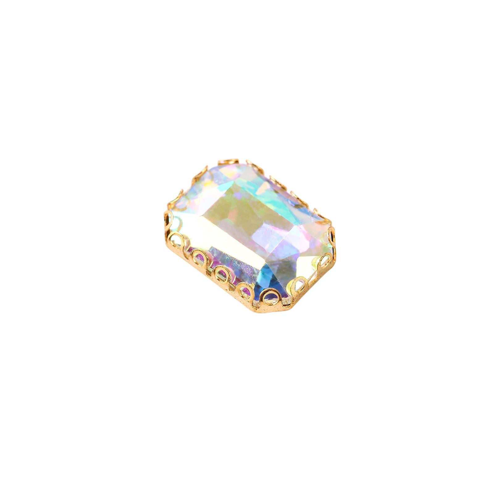 Coloured Large Rectangular Rhinestones in Setting