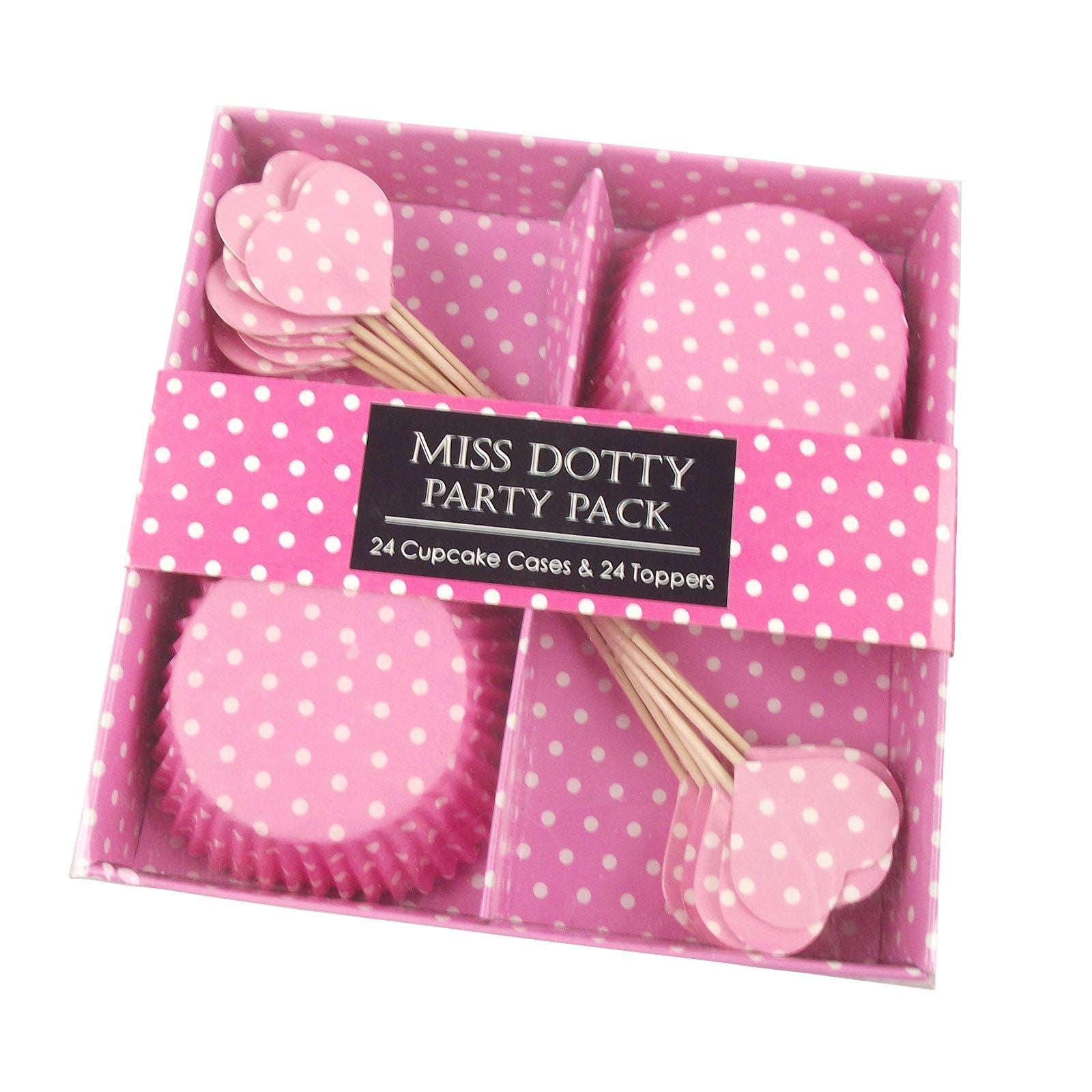 48 Piece Miss Dotty Cupcake Cases and Toppers