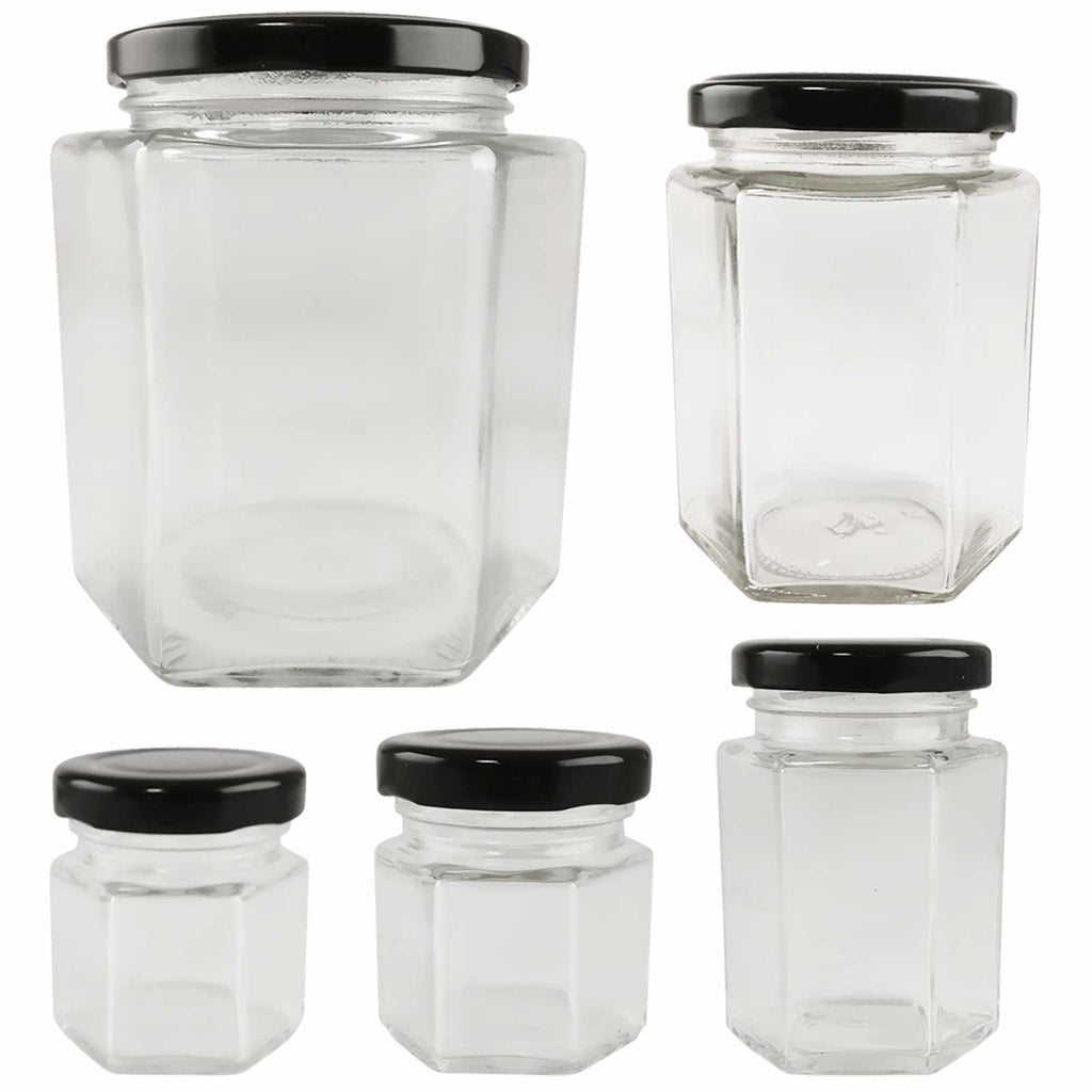 Hexagonal Screw Lid Jars