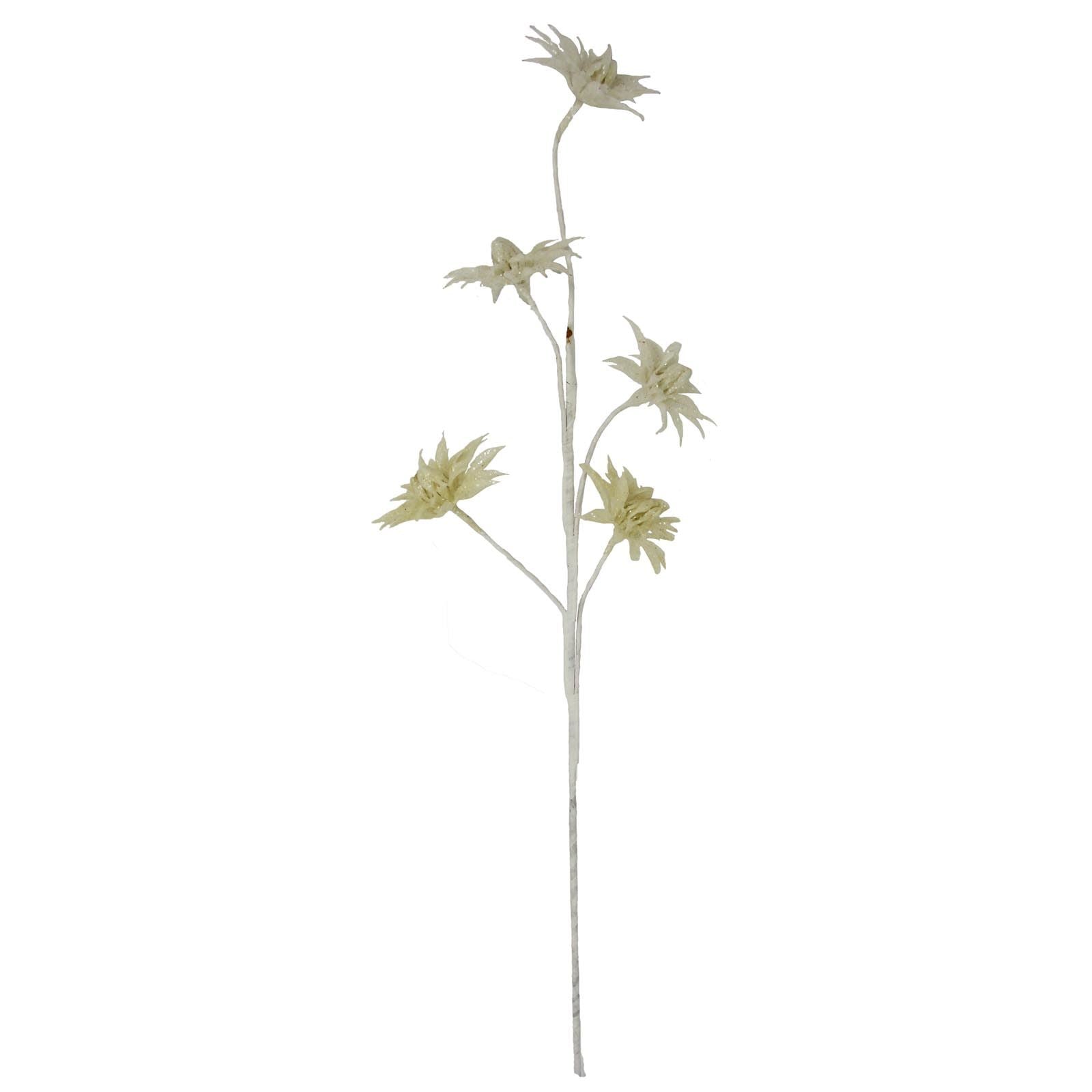 White Glitter Spiky Flower Spray