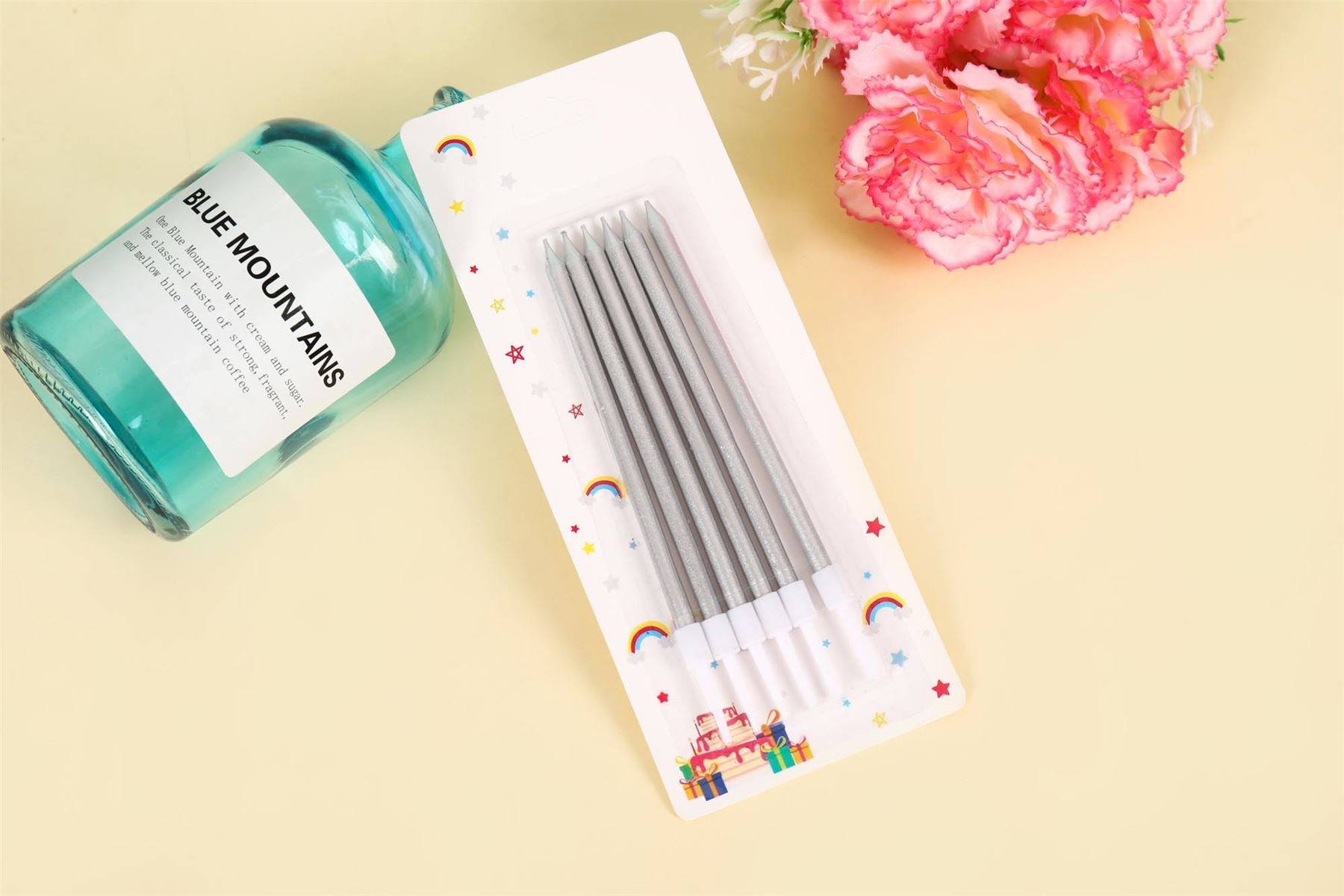 Tall Skinny Metallic Birthday Candles
