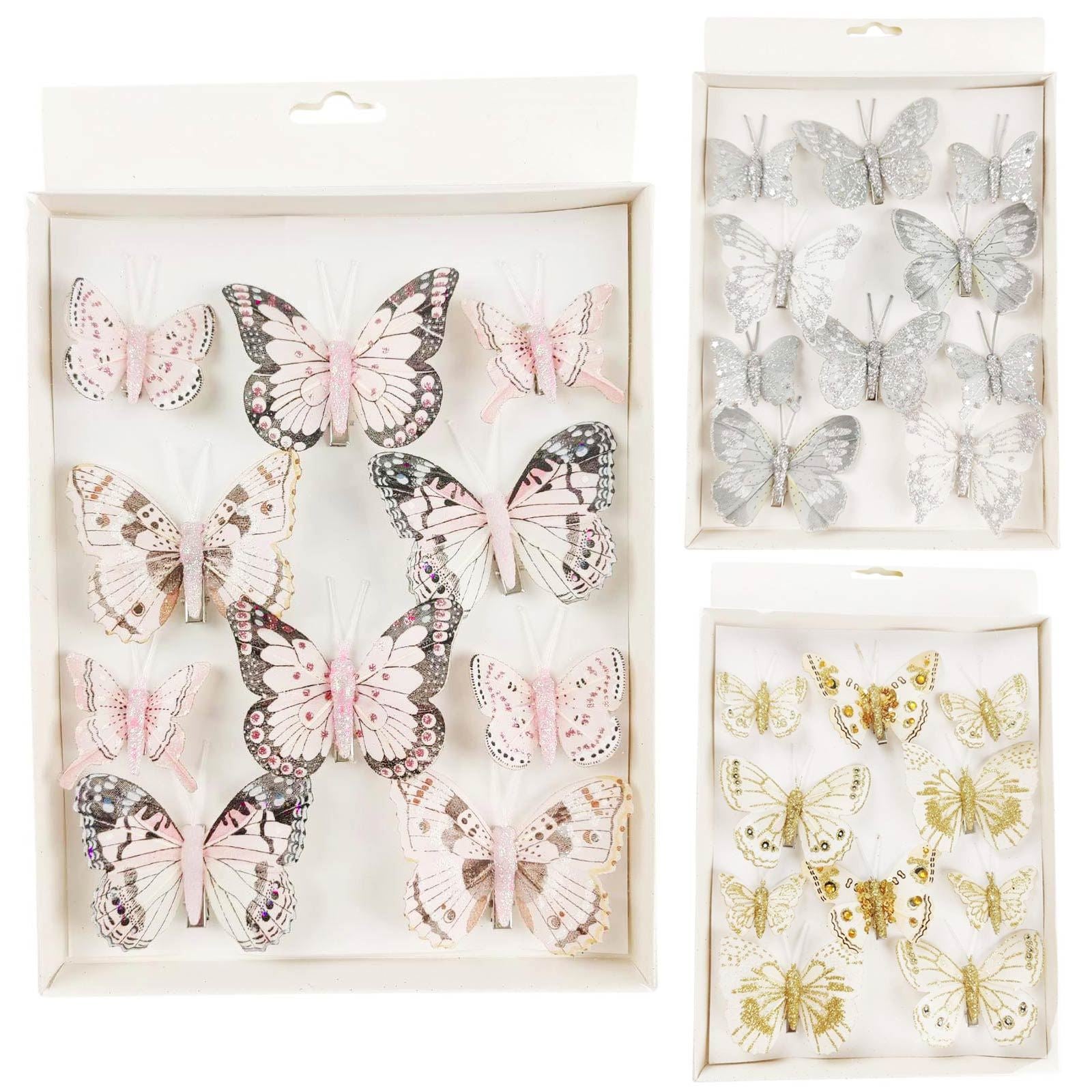 Premium Glittery Mixed Size Butterflies