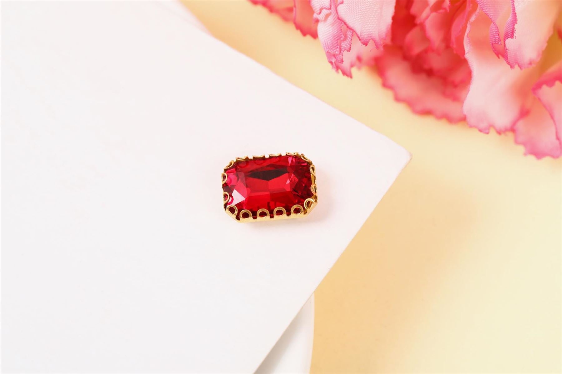 Coloured Large Rectangular Rhinestones in Setting