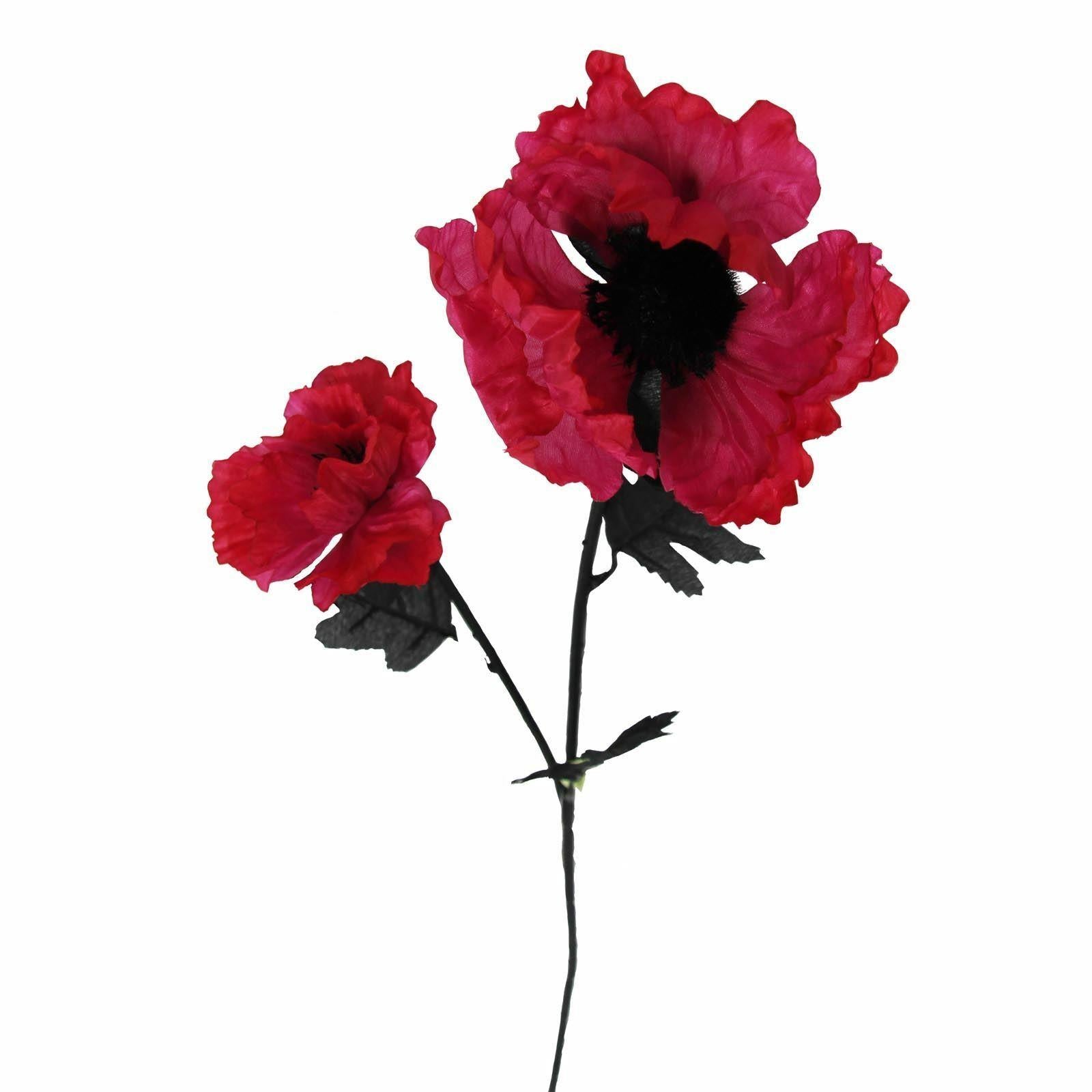 2 Head Poppy Spray